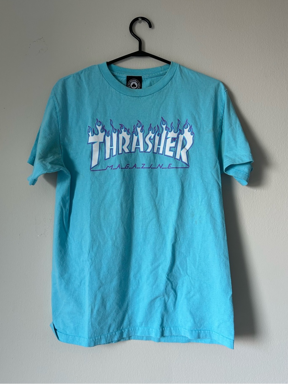 Thrasher Flame Logo T‑Shirt in Blue